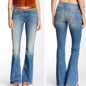 MOTHER The Cruiser Flare Leg Jeans In LOST & FOUND